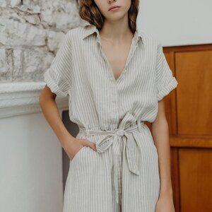 Esby Apparel Savannah Jumpsuit - Ash Stripe size S